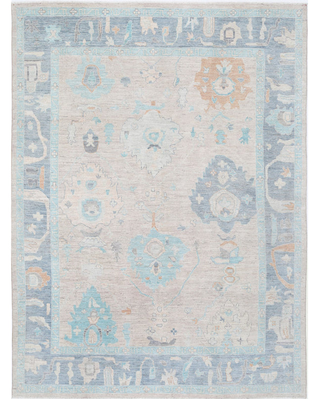 Oushak 9' 0" X 11' 9" Hand Knotted Wool Rug 9' 0" X 11' 9" (274 X 358) / Peach / Wool