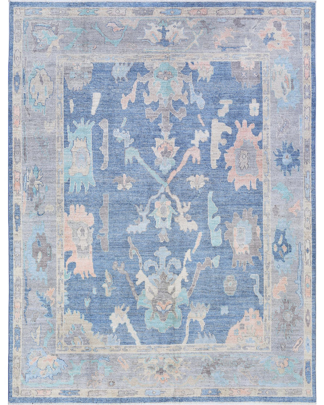 Oushak 7' 11" X 10' 0" Hand Knotted Wool Rug 7' 11" X 10' 0" (241 X 305) / Blue / Wool