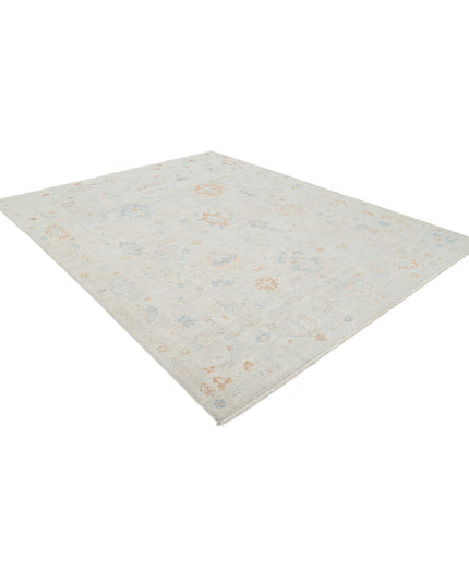 Oushak 8' 1" X 10' 2" Hand Knotted Wool Rug 8' 1" X 10' 2" (246 X 310) / Silver / Wool