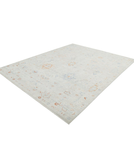 Oushak 8' 1" X 10' 2" Hand Knotted Wool Rug 8' 1" X 10' 2" (246 X 310) / Silver / Wool