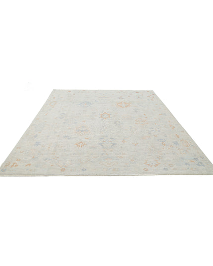 Oushak 8' 1" X 10' 2" Hand Knotted Wool Rug 8' 1" X 10' 2" (246 X 310) / Silver / Wool