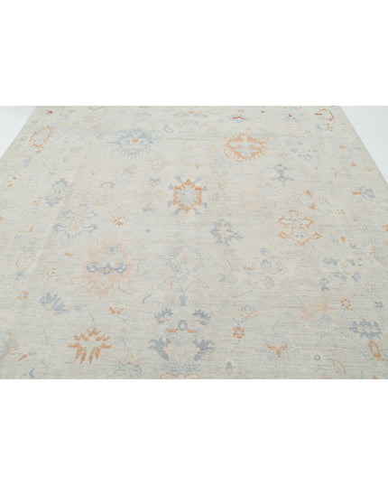Oushak 8' 1" X 10' 2" Hand Knotted Wool Rug 8' 1" X 10' 2" (246 X 310) / Silver / Wool