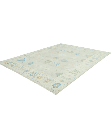 Oushak 9' 2" X 11' 11" Hand Knotted Wool Rug 9' 2" X 11' 11" (280 X 363) / Grey / Wool