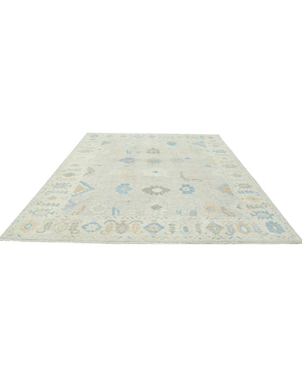 Oushak 9' 2" X 11' 11" Hand Knotted Wool Rug 9' 2" X 11' 11" (280 X 363) / Grey / Wool