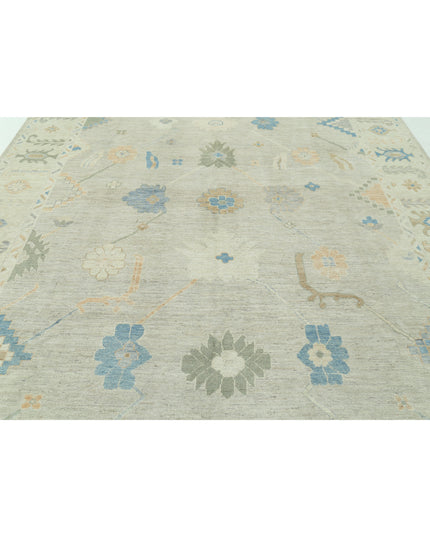 Oushak 9' 2" X 11' 11" Hand Knotted Wool Rug 9' 2" X 11' 11" (280 X 363) / Grey / Wool