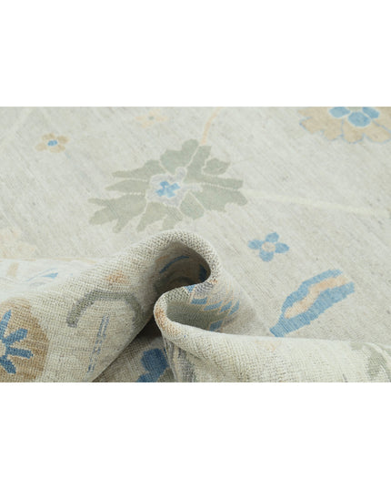 Oushak 9' 2" X 11' 11" Hand Knotted Wool Rug 9' 2" X 11' 11" (280 X 363) / Grey / Wool