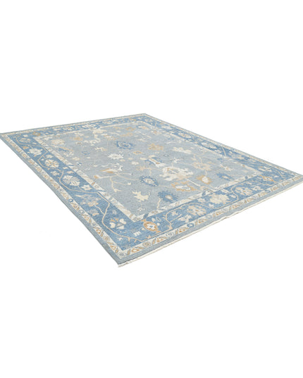 Oushak 8' 0" X 9' 10" Hand Knotted Wool Rug 8' 0" X 9' 10" (244 X 300) / Grey / Wool