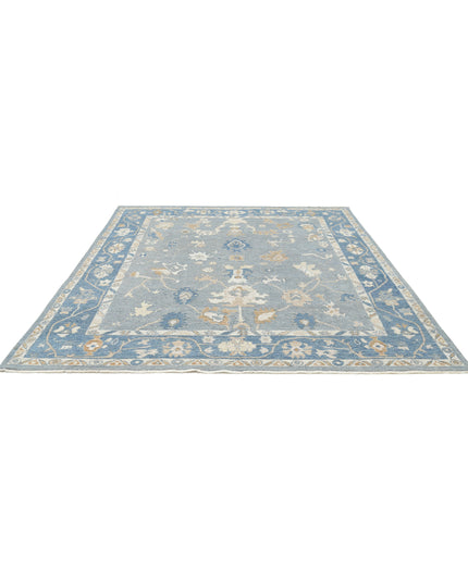 Oushak 8' 0" X 9' 10" Hand Knotted Wool Rug 8' 0" X 9' 10" (244 X 300) / Grey / Wool