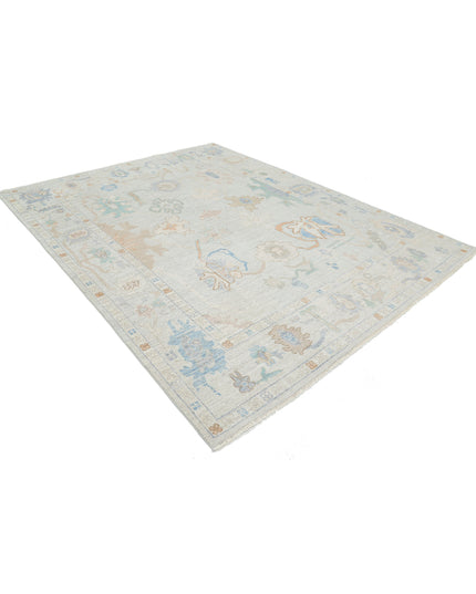 Oushak 7' 8" X 10' 0" Hand Knotted Wool Rug 7' 8" X 10' 0" (234 X 305) / Silver / Wool