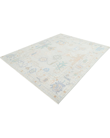 Oushak 7' 8" X 10' 0" Hand Knotted Wool Rug 7' 8" X 10' 0" (234 X 305) / Silver / Wool