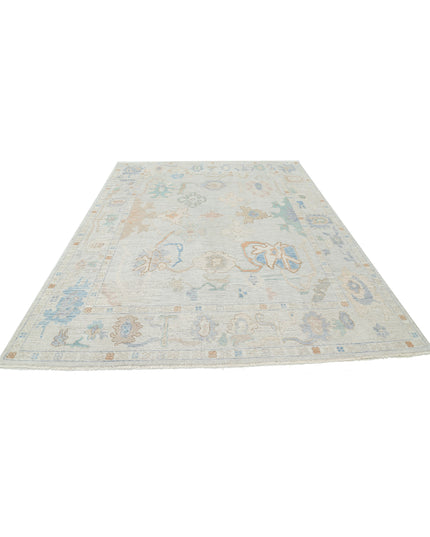 Oushak 7' 8" X 10' 0" Hand Knotted Wool Rug 7' 8" X 10' 0" (234 X 305) / Silver / Wool