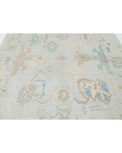 Oushak 7' 8" X 10' 0" Hand Knotted Wool Rug 7' 8" X 10' 0" (234 X 305) / Silver / Wool