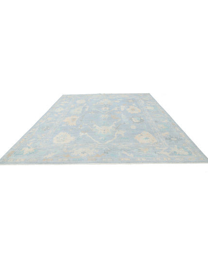 Oushak 9' 11" X 13' 10" Hand Knotted Wool Rug 9' 11" X 13' 10" (302 X 422) / Blue / Wool