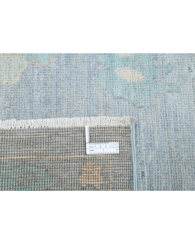 Oushak 9' 11" X 13' 10" Hand Knotted Wool Rug 9' 11" X 13' 10" (302 X 422) / Blue / Wool