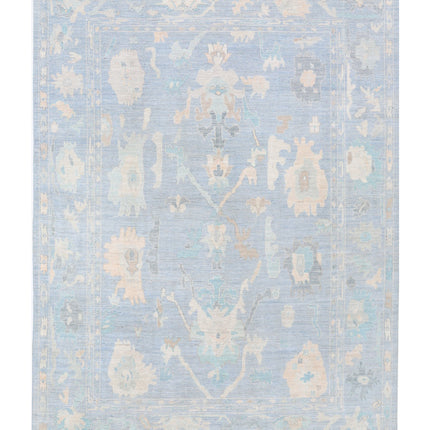 Oushak 9' 11" X 13' 10" Hand Knotted Wool Rug 9' 11" X 13' 10" (302 X 422) / Blue / Wool