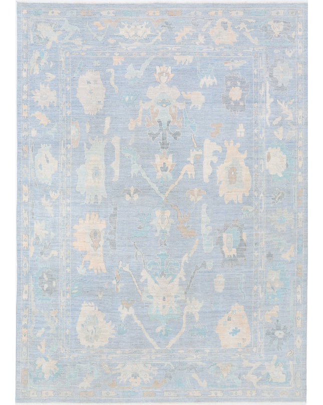 Oushak 9' 11" X 13' 10" Hand Knotted Wool Rug 9' 11" X 13' 10" (302 X 422) / Blue / Wool