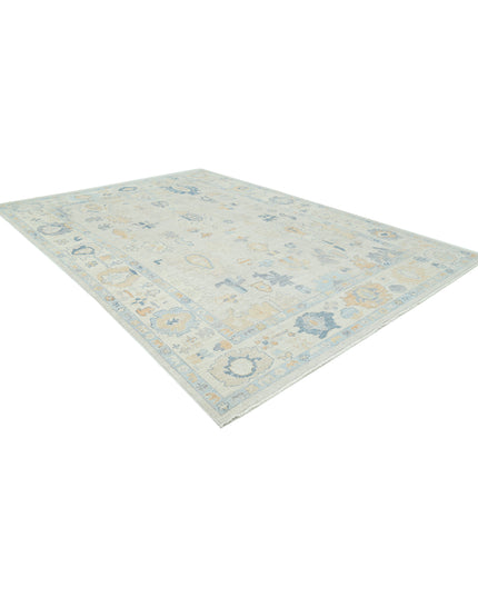 Oushak 9' 11" X 13' 9" Hand Knotted Wool Rug 9' 11" X 13' 9" (302 X 419) / Ivory / Wool