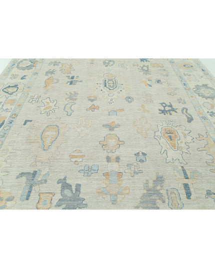 Oushak 9' 11" X 13' 9" Hand Knotted Wool Rug 9' 11" X 13' 9" (302 X 419) / Ivory / Wool