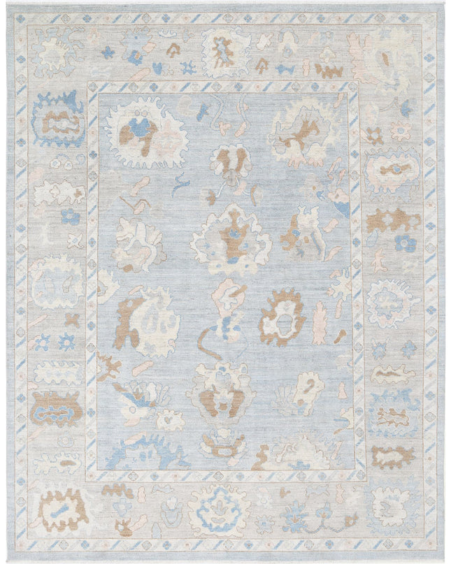 Oushak 8' 2" X 10' 1" Hand Knotted Wool Rug 8' 2" X 10' 1" (249 X 307) / Blue / Wool
