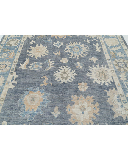 Oushak 8' 0" X 9' 10" Hand Knotted Wool Rug 8' 0" X 9' 10" (244 X 300) / Grey / Wool