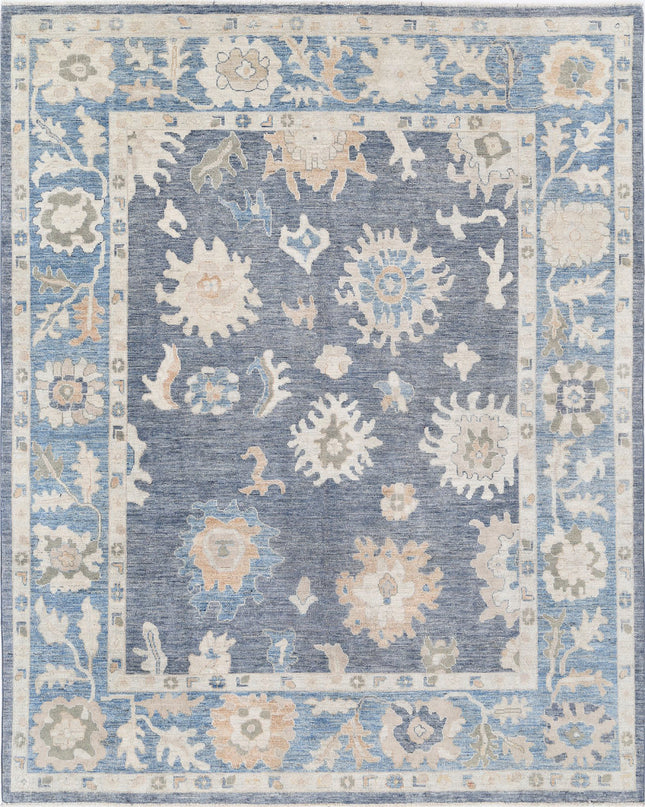 Oushak 8' 0" X 9' 10" Hand Knotted Wool Rug 8' 0" X 9' 10" (244 X 300) / Grey / Wool