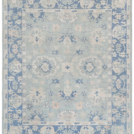 Oushak 8' 2" X 9' 10" Hand Knotted Wool Rug 8' 2" X 9' 10" (249 X 300) / Green / Wool
