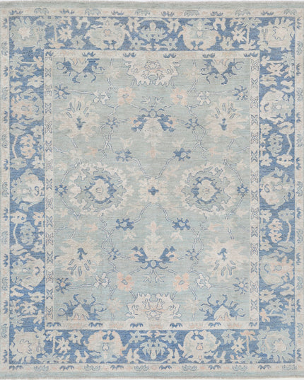 Oushak 8' 2" X 9' 10" Hand Knotted Wool Rug 8' 2" X 9' 10" (249 X 300) / Green / Wool