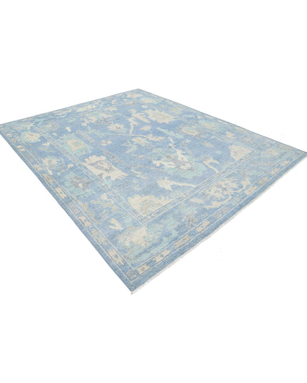 Oushak 8' 0" X 10' 0" Hand Knotted Wool Rug 8' 0" X 10' 0" (244 X 305) / Blue / Wool