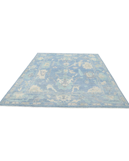 Oushak 8' 0" X 10' 0" Hand Knotted Wool Rug 8' 0" X 10' 0" (244 X 305) / Blue / Wool