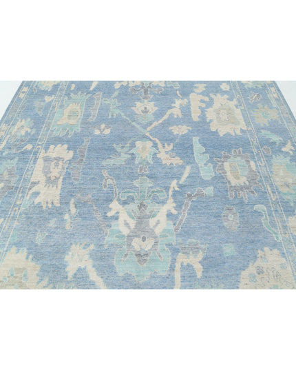 Oushak 8' 0" X 10' 0" Hand Knotted Wool Rug 8' 0" X 10' 0" (244 X 305) / Blue / Wool
