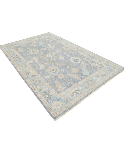 Oushak 5' 10" X 9' 0" Hand Knotted Wool Rug 5' 10" X 9' 0" (178 X 274) / Grey / Wool