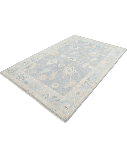 Oushak 5' 10" X 9' 0" Hand Knotted Wool Rug 5' 10" X 9' 0" (178 X 274) / Grey / Wool