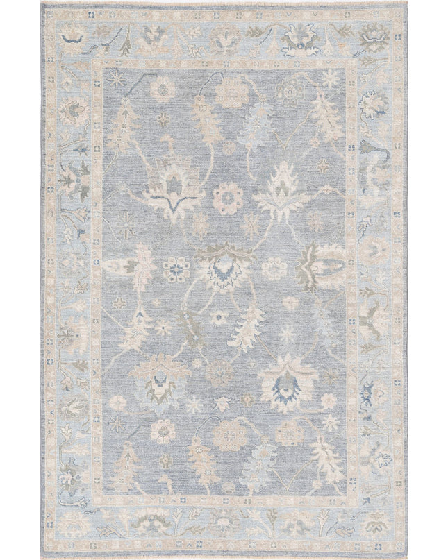 Oushak 5' 10" X 9' 0" Hand Knotted Wool Rug 5' 10" X 9' 0" (178 X 274) / Grey / Wool