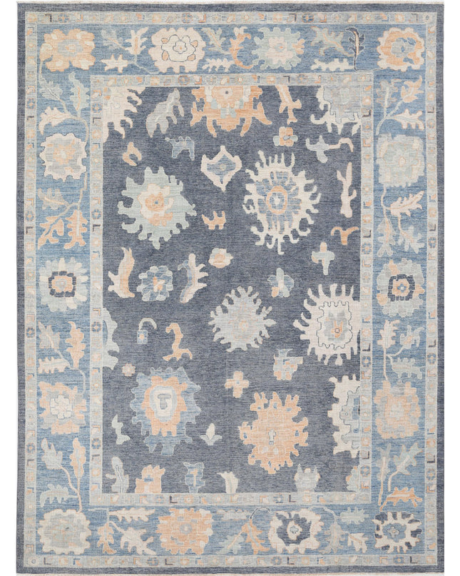 Oushak 10' 2" X 13' 8" Hand Knotted Wool Rug 10' 2" X 13' 8" (310 X 417) / Grey / Wool