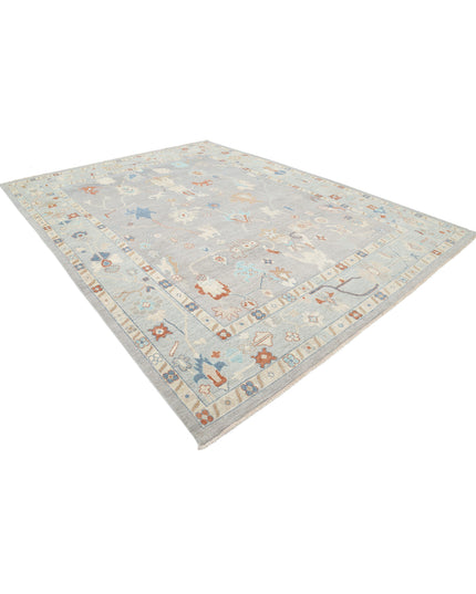 Oushak 10' 0" X 13' 6" Hand Knotted Wool Rug 10' 0" X 13' 6" (305 X 411) / Grey / Wool