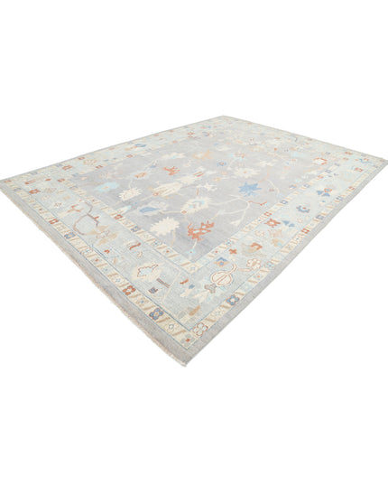 Oushak 10' 0" X 13' 6" Hand Knotted Wool Rug 10' 0" X 13' 6" (305 X 411) / Grey / Wool