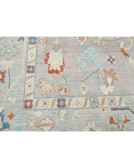 Oushak 10' 0" X 13' 6" Hand Knotted Wool Rug 10' 0" X 13' 6" (305 X 411) / Grey / Wool