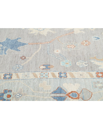 Oushak 10' 0" X 13' 6" Hand Knotted Wool Rug 10' 0" X 13' 6" (305 X 411) / Grey / Wool