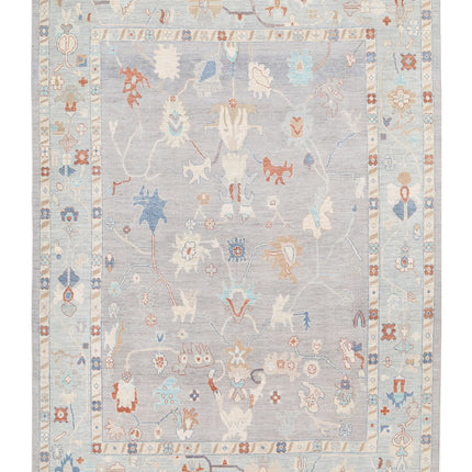 Oushak 10' 0" X 13' 6" Hand Knotted Wool Rug 10' 0" X 13' 6" (305 X 411) / Grey / Wool