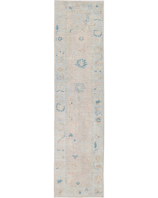 Oushak 3' 2" X 12' 11" Hand Knotted Wool Rug 3' 2" X 12' 11" (97 X 394) / Taupe / Wool