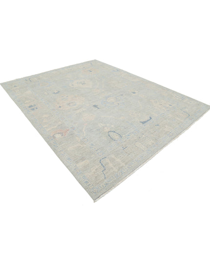 Oushak 7' 10" X 9' 9" Hand Knotted Wool Rug 7' 10" X 9' 9" (239 X 297) / Grey / Wool