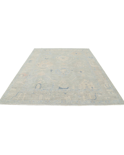 Oushak 7' 10" X 9' 9" Hand Knotted Wool Rug 7' 10" X 9' 9" (239 X 297) / Grey / Wool