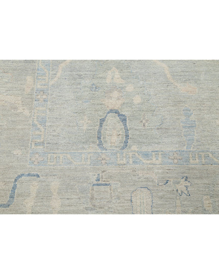 Oushak 7' 10" X 9' 9" Hand Knotted Wool Rug 7' 10" X 9' 9" (239 X 297) / Grey / Wool
