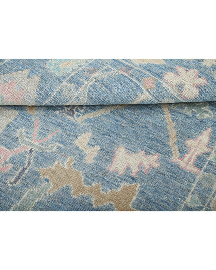 Oushak 4' 0" X 5' 10" Hand Knotted Wool Rug 4' 0" X 5' 10" (122 X 178) / Blue / Wool
