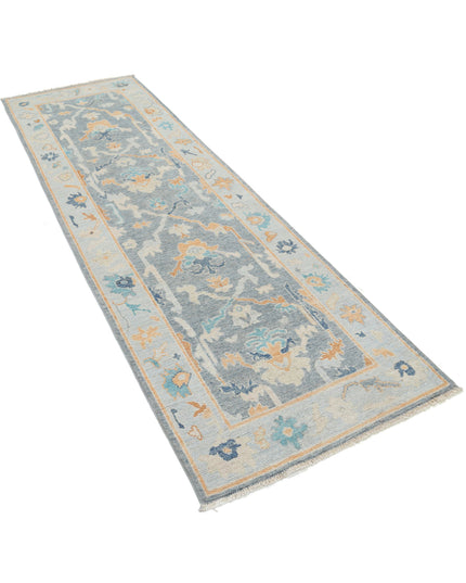 Oushak 2' 10" X 9' 4" Hand Knotted Wool Rug 2' 10" X 9' 4" (86 X 284) / Grey / Wool