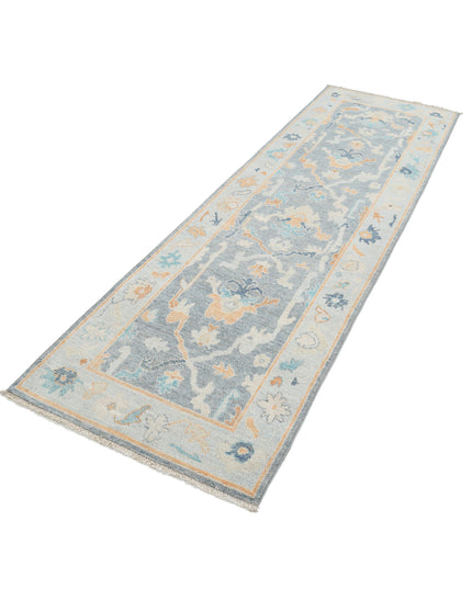 Oushak 2' 10" X 9' 4" Hand Knotted Wool Rug 2' 10" X 9' 4" (86 X 284) / Grey / Wool
