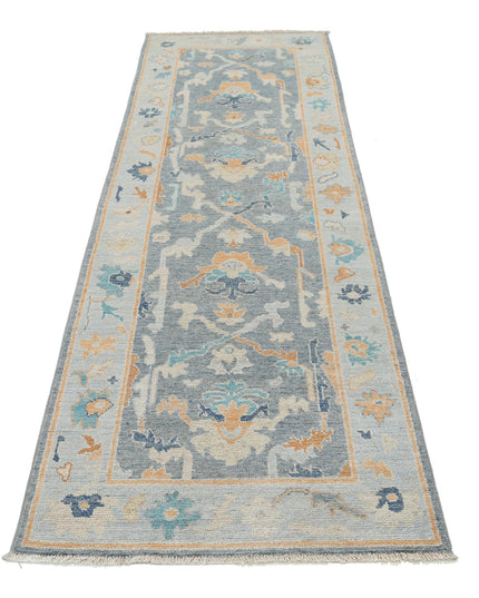 Oushak 2' 10" X 9' 4" Hand Knotted Wool Rug 2' 10" X 9' 4" (86 X 284) / Grey / Wool