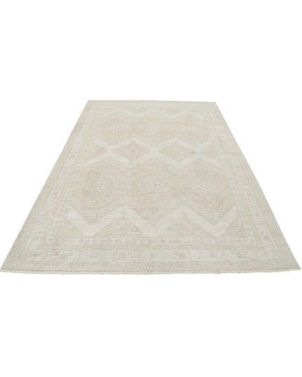 Oushak 6' 2" X 8' 10" Hand Knotted Wool Rug 6' 2" X 8' 10" (188 X 269) / Taupe / Wool