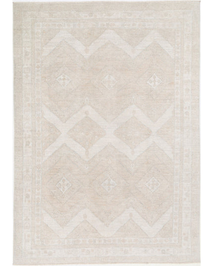 Oushak 6' 2" X 8' 10" Hand Knotted Wool Rug 6' 2" X 8' 10" (188 X 269) / Taupe / Wool