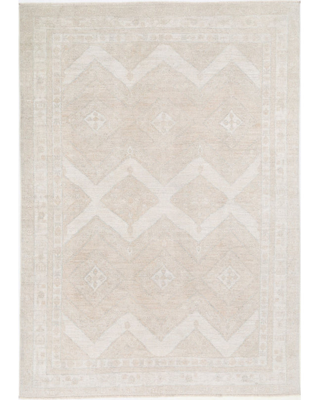 Oushak 6' 2" X 8' 10" Hand Knotted Wool Rug 6' 2" X 8' 10" (188 X 269) / Taupe / Wool